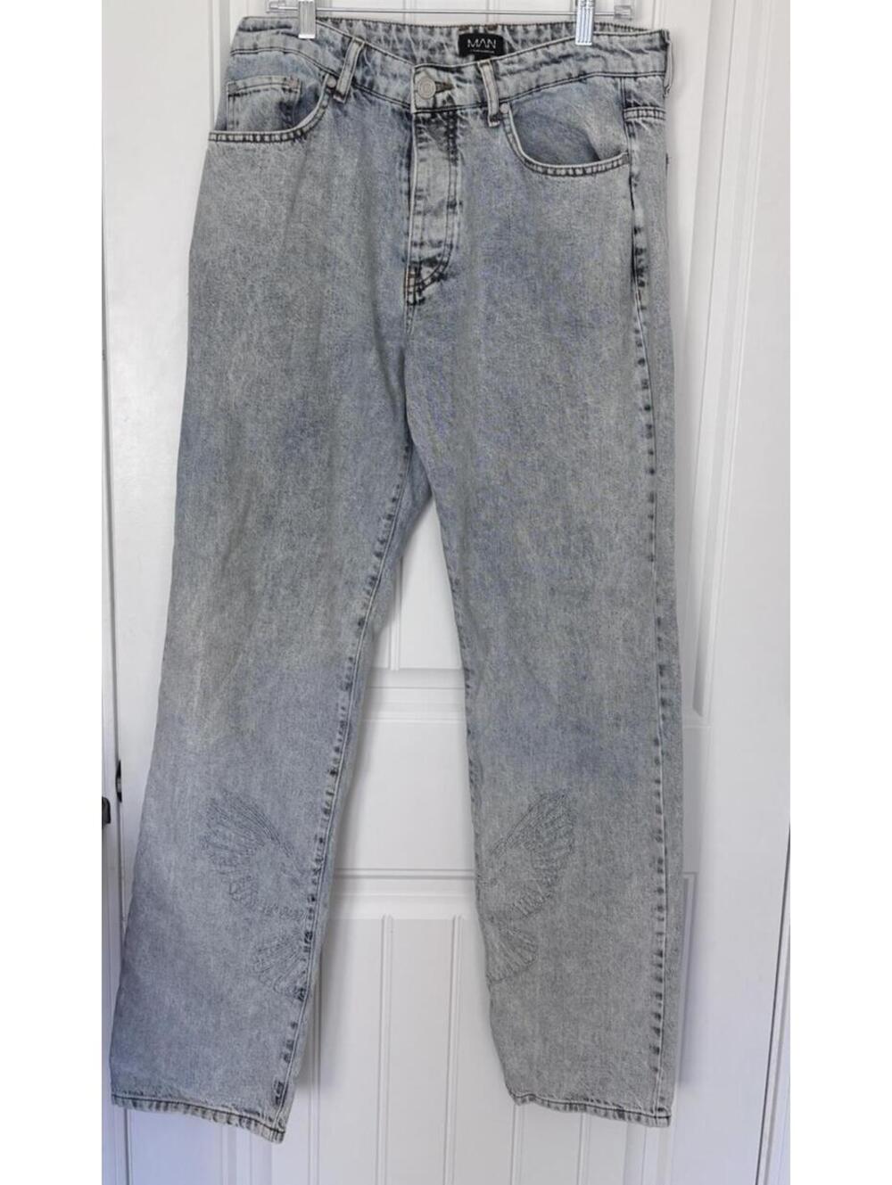 Men’s Boohoo Man Jeans Wings Eagle 34x34 Light Denim